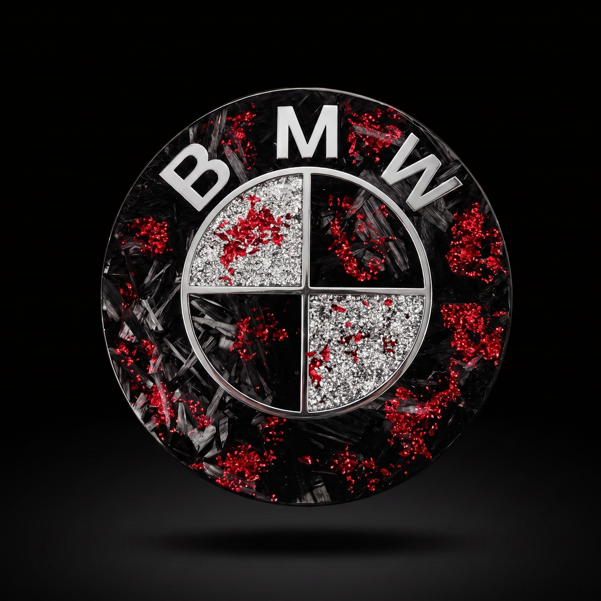 Crimson Frost — Forged Carbon Badge